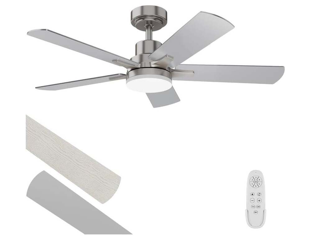 Regair DY1170A 42 Inch Brushed Nickel Ceiling Fan